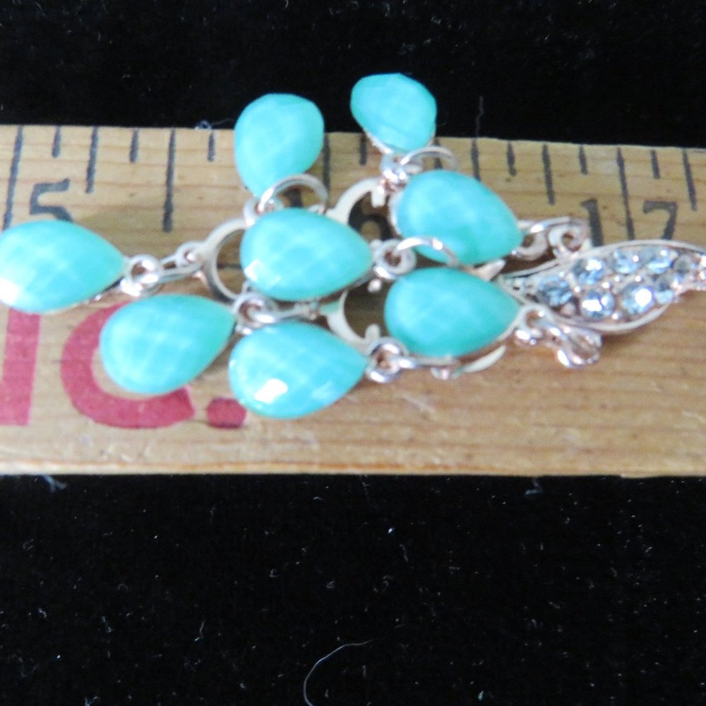 Peacock Dangle Figural Articulated Earrings 2.5" NEW LOWER PRICE - Picture 9 of 10